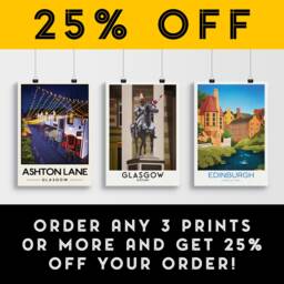 Glasgow Duke Of Wellington Statue Poster - Print Scottish Wall Art Historical Landmark Traffic Cone - thumbnail 2