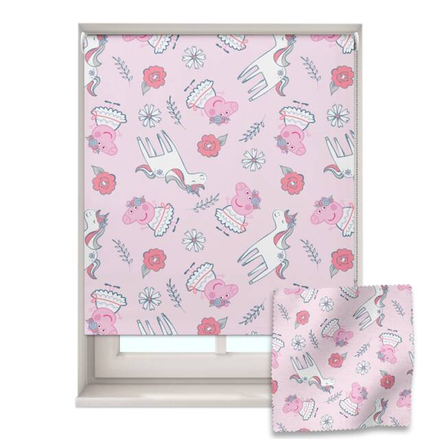 Pink Peppa & Unicorns Roller Blind, Pig Children's Made To Measure, Blackout Blind - image 1