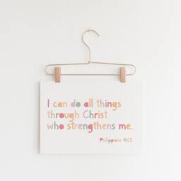 I Can Do All Things Through Christ Who Strengthens Me Print, Christian Nursery Prints, Wall Art, Bible Verse Girls Bedroom - thumbnail 3