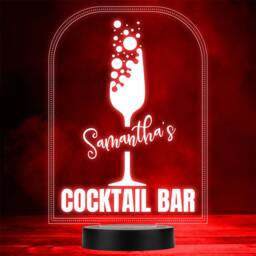 Glass Of Champagne Bubbly Cocktail Home Bar Man Cave Colour Change Night Light