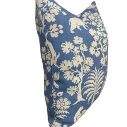 Schumacher Woodland Silhouette Blue Cushion Cover Pillow Double Sided - thumbnail 3