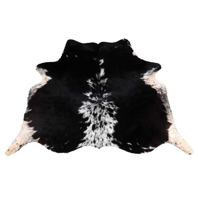 Medium Statement Cowhide Rug - Premium Black & White Hair-On Leather Design - image 1