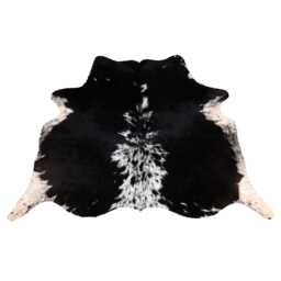 Medium Statement Cowhide Rug - Premium Black & White Hair-On Leather Design - thumbnail 1