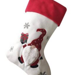 Personalised White Red Gonk Deluxe Christmas Stocking, Personalized Gift, Personalised Xmastocking - thumbnail 2