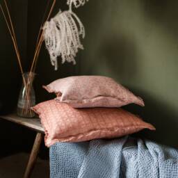 Terracotta Pillow Case With Fringes Rustic Linen Cover Antiques Decorative Cushions Rusty Farmhouse Couch Throw Pillows Damask Geometric - thumbnail 3