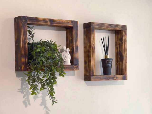 Floating Shelves Decor Rustic Wall Shelf Handmade Shelving Unit Reclaimed Wood Pallet Minimalist Home & Gift - image 1