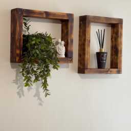 Floating Shelves Decor Rustic Wall Shelf Handmade Shelving Unit Reclaimed Wood Pallet Minimalist Home & Gift - thumbnail 2