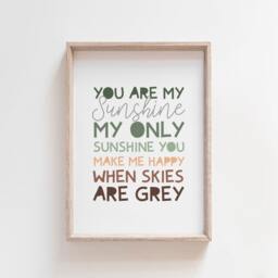 Set Of 3 Boys Nursery Prints, Wall Art, You Are My Sunshine Bedroom Girls Prints - thumbnail 3