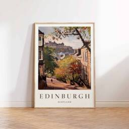 Edinburgh Poster, Travel Print, Scotland Wall Art, Scottish Tropical Decor, City Poster - thumbnail 3