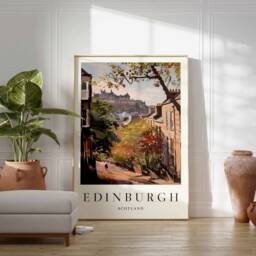 Edinburgh Poster, Travel Print, Scotland Wall Art, Scottish Tropical Decor, City Poster - thumbnail 2