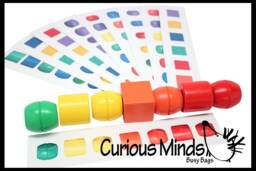 Cards Only - Pattern Cards For Large Chunky Beads Perfect Fine Motor Work, Montessori, Pattern Matching & Quiet Activity