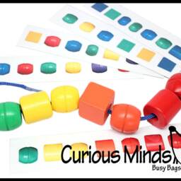 Cards Only - Pattern Cards For Large Chunky Beads Perfect Fine Motor Work, Montessori, Pattern Matching & Quiet Activity - thumbnail 2