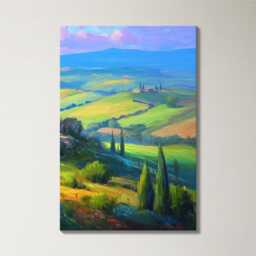 Tuscany Rolling Hills 3 Panel Split Canvas Wall Art Cypress Trees Golden Light Italian Countryside Oil Painting Framed Home Decor - thumbnail 4