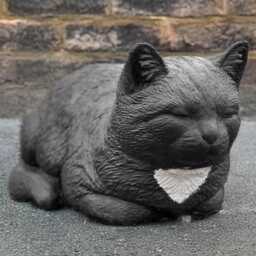 Outdoor Concrete Cat Figurine Stone Kitty Statue Handmade Kitten Sculpture Garden Pet Decor Memorial Ornament Cement Lover Gift - thumbnail 1