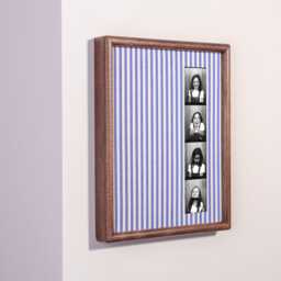 Walnut Wood Photobooth Frame With Fabric Mat - Photo Strip & Instant Photos, Wall Art Display