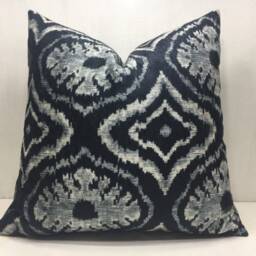 Handwoven Silk Ikat Pillow Cover, Modern Home Decor - 20x20 - thumbnail 2