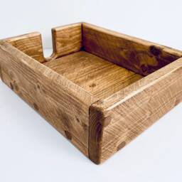 Rustic Letter Tray A4 , Desk Tidy, Wooden Top Organiser, Stationary Storage, Wood Document Holder, Office Furniture, Filing Box - thumbnail 4