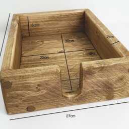 Rustic Letter Tray A4 , Desk Tidy, Wooden Top Organiser, Stationary Storage, Wood Document Holder, Office Furniture, Filing Box - thumbnail 2