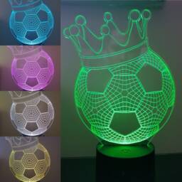Soccer Ball With Crown 3D Personalised Smart App Control Night Light Bluetooth, Music, 7&16M Colour Mobile App , Gift Led Lamp