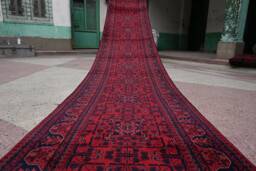 32 Ft Long Runner Rug, Best Quality Turkmen Tribal Hallway Runner, Bukhara Afghan Handmade Veg Dyes Wool, Oriental Runner, 32.0 X 2.8 - thumbnail 1