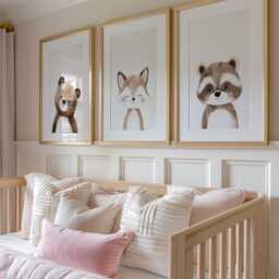 Woodland Nursery Prints, Decor, Wall Art, Set Of 3 Animals - thumbnail 3