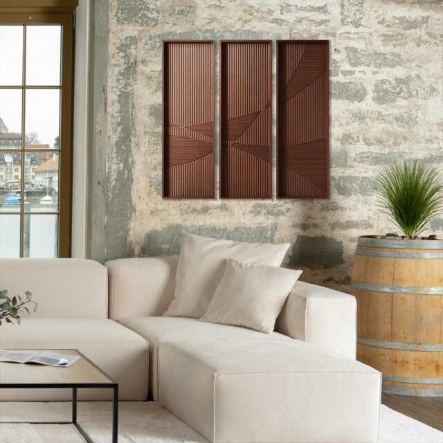 Linera Modern Geometric Wood Wall Art, Natural Rustic, Hanging Housewarming Gift Line, Birthday Gift, Minimalist Product - image 1