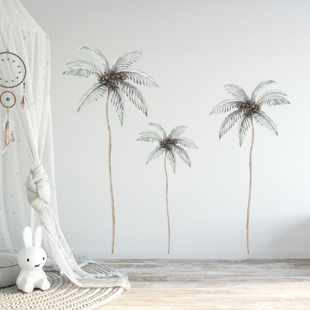 Wall Decal - Tropical Green Palm Tree Wall Stickers For Kids Room Or Nursery Decor Decoration By Dizzy Duck - image 1