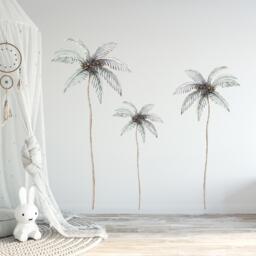 Wall Decal - Tropical Green Palm Tree Wall Stickers For Kids Room Or Nursery Decor Decoration By Dizzy Duck - thumbnail 1