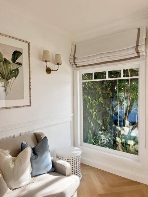 85 Colors Custom Cordless Roman Shades , Border Trim Shade, Window Treatment, Cotton Blend Roman Blind - image 1