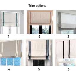 85 Colors Custom Cordless Roman Shades , Border Trim Shade, Window Treatment, Cotton Blend Roman Blind - thumbnail 2