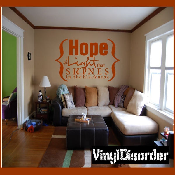 Hope... The Light Shines in The Blackness - Vinyl Wall Decal Quotes Sticker In021Hopethelightiiiet - image 1