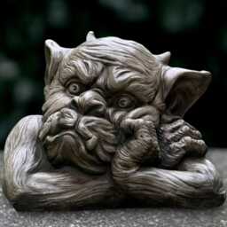 Outdoor Monster Sculpture Concrete Gargoyle Figurine Stone Guardian Ornament Front Door Decor Monster Lover Gift Handmade - thumbnail 3