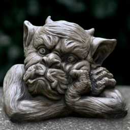Outdoor Monster Sculpture Concrete Gargoyle Figurine Stone Guardian Ornament Front Door Decor Monster Lover Gift Handmade - thumbnail 1