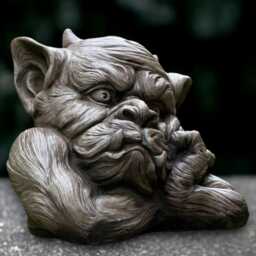 Outdoor Monster Sculpture Concrete Gargoyle Figurine Stone Guardian Ornament Front Door Decor Monster Lover Gift Handmade - thumbnail 2