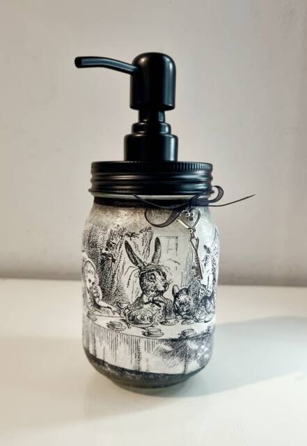 Alice in Wonderland Soap Dispenser Mad Hatter Tea Party Decor - image 1