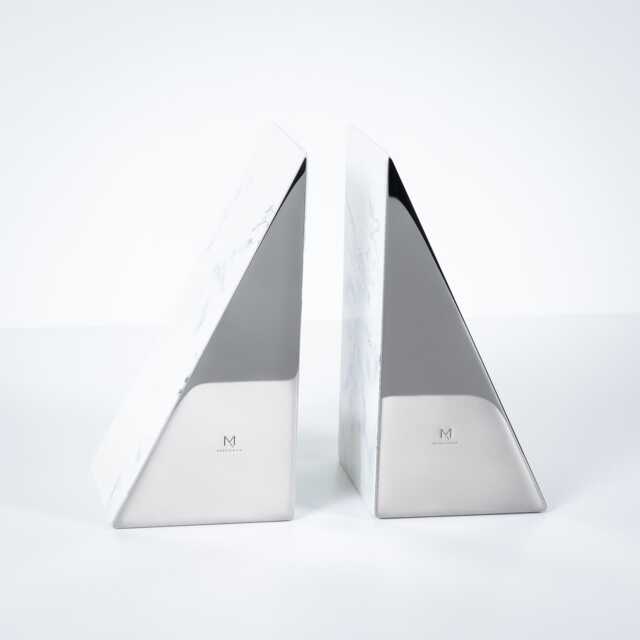 Marbled Concrete Bookends, Modern Home Decor, Mbh1.4 - Set Of 2 - image 1