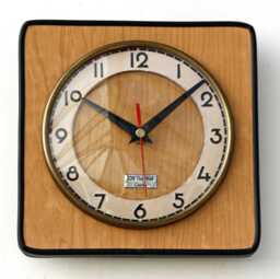 Retro Style Wall Clock - New 19cm Handmade Wooden Formica Mid Century Vintage French Gift Off The Clocks - thumbnail 1