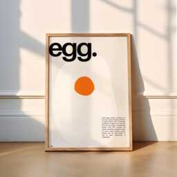Egg Print - Kitchen - Egg Lover, Fried, Boiled, Poached, Scrambled, Breakfast, Lunch, Poster, Wall Art, Funny, Retro, Cute, Morning - thumbnail 1