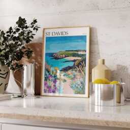st Davids Wales Travel Poster Coastal Wall Art - thumbnail 3