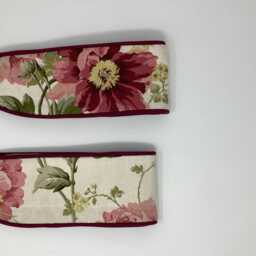 One Handmade Pair Of Laura Ashley Peony Garden Cranberry Curtain Tie Backs Holdbacks - thumbnail 4