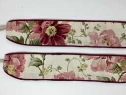 One Handmade Pair Of Laura Ashley Peony Garden Cranberry Curtain Tie Backs Holdbacks
