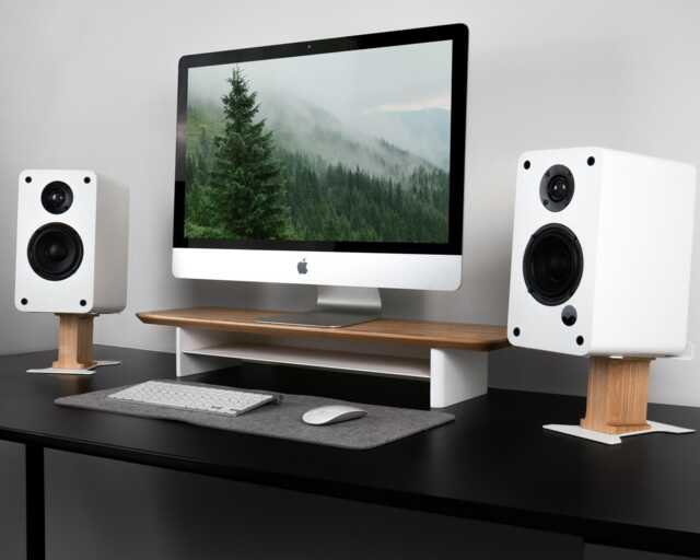Wooden Desk Shelf Monitor Stand With Storage - Riser - image 1