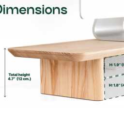 Wooden Desk Shelf Monitor Stand With Storage - Riser - thumbnail 4