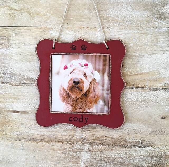 Dog Ornament, Cat Pet Parent Christmas Gift, Custom Cat, Dog, Photo Personalized Picture Frame - image 1