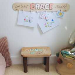 Look What I Made Sign Personalized Art Display For Kids Wall Nursery Decor Custom Birthday Baby Gift Name Puzzle Easter Toddler - thumbnail 2