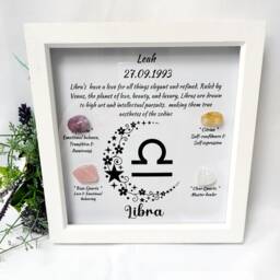 Personalised Handcrafted Libra Zodiac Picture Frame, Personalized Astrology Decor, Mindfulness Gift For Spiritual Souls, UK Seller - thumbnail 2