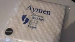 Personalised Baby Blanket With Birth Details - Custom Newborn Name, Date & Weight - Shower Gift Keepsake For - thumbnail 1