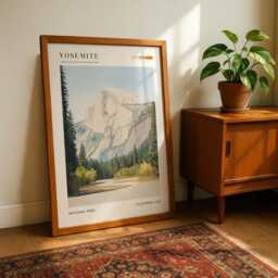 Yosemite Wall Art Print, National Park Art, Poster, Scenic California Nature Travel Print For Lovers & Climbers - thumbnail 3