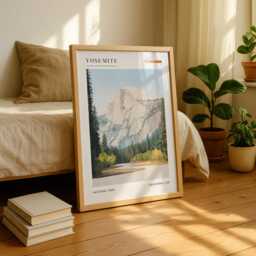 Yosemite Wall Art Print, National Park Art, Poster, Scenic California Nature Travel Print For Lovers & Climbers - thumbnail 2