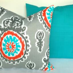 Turquoise Throw Pillows Solid Turquoise Outdoor Pillow Covers Teal Blue 26x26 Euro Shams - thumbnail 3